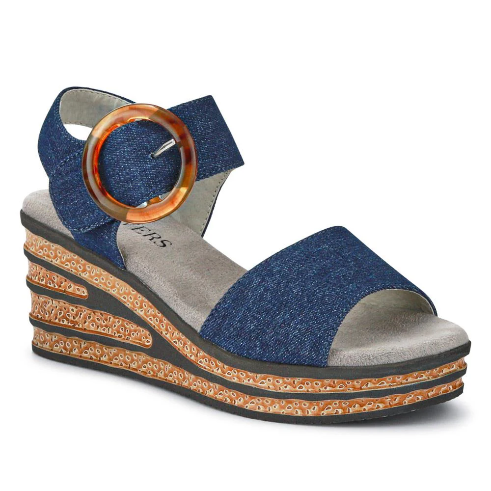 Touch-Fasten Wedge Sandals - WBINS39086 / 325 357 - Denim