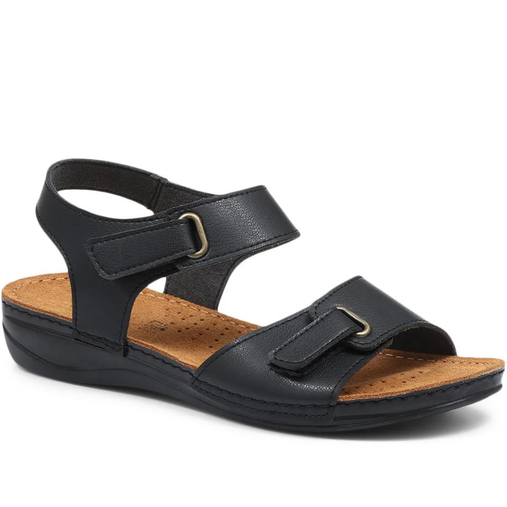 Touch-Fastening Flat Sandals - MUYA31013 / 317 802 - Black