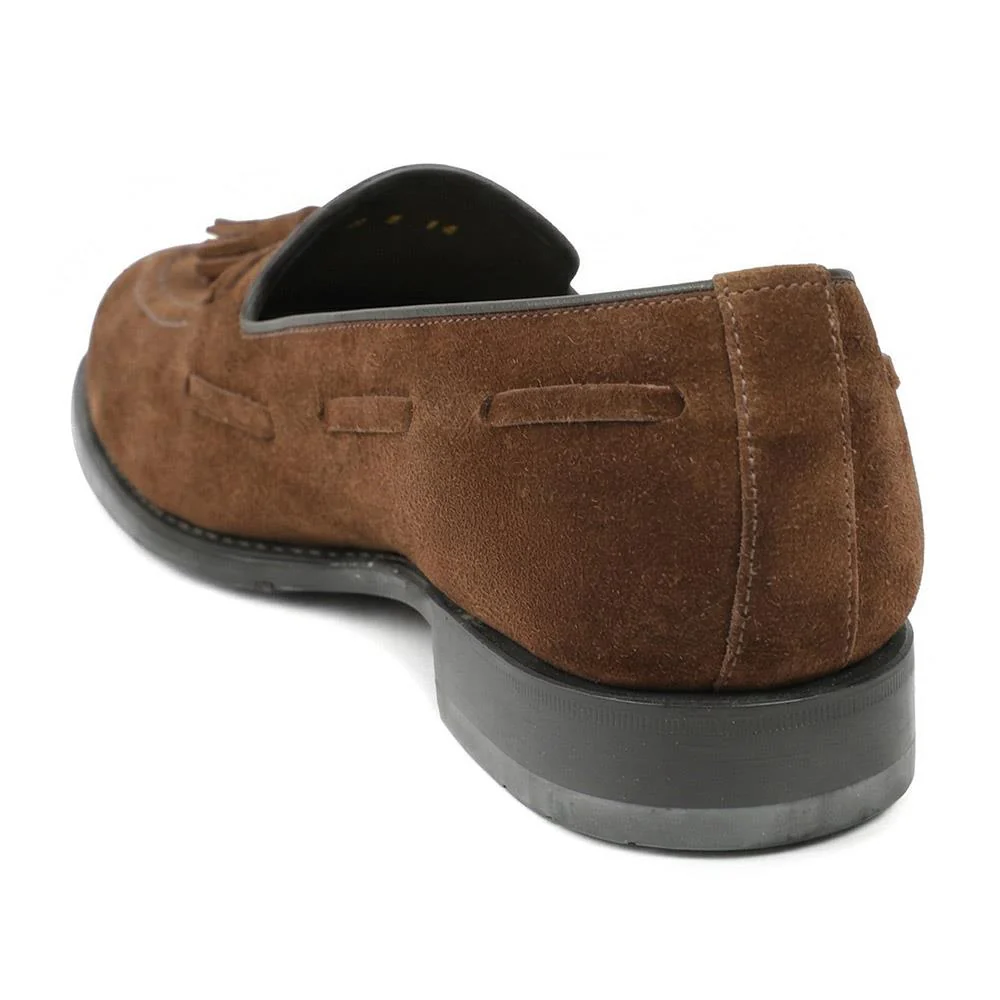 Utah1 Loake Leather Tassel Loafers - UTAH1 / 324 999 - Brown Suede - Image 3