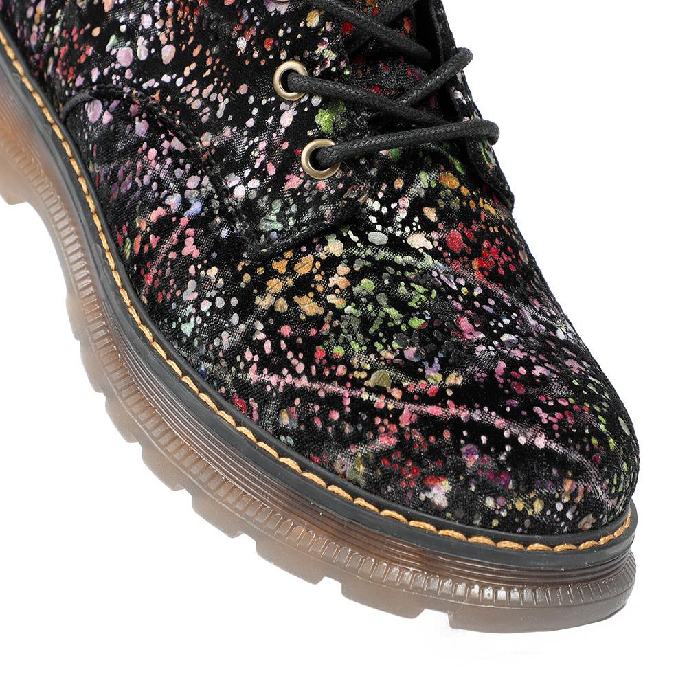 Vibrant Lace Up Ankle Boots With Inside Zip - PINYI42001 / 327 921 - Black Multi - Image 5