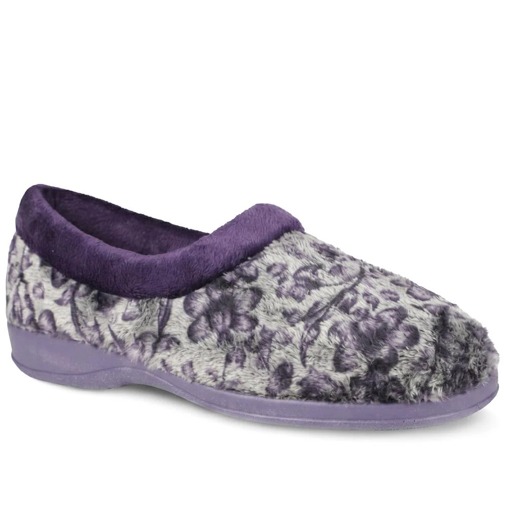 Warm Lined Faux Fur Slippers - ANAT44001 / 330 346 - Purple