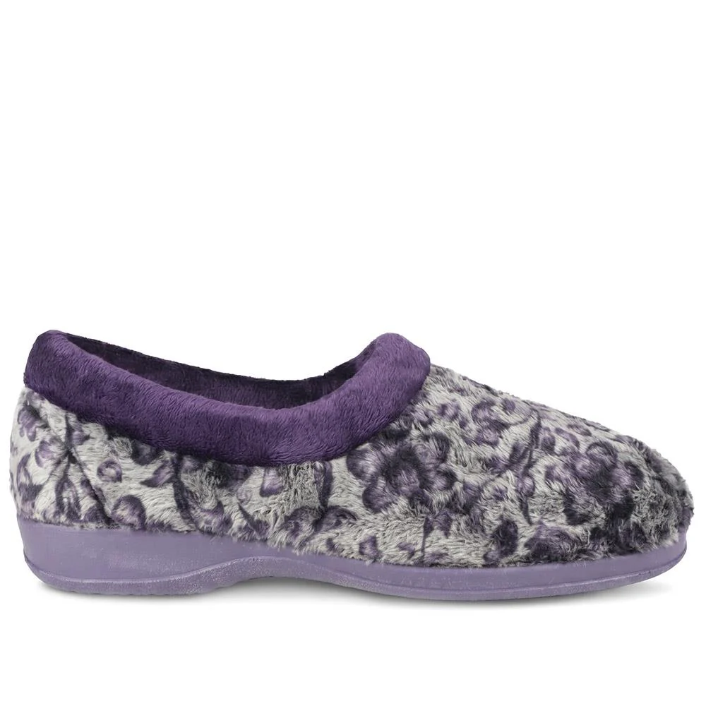 Warm Lined Faux Fur Slippers - ANAT44001 / 330 346 - Purple - Image 3