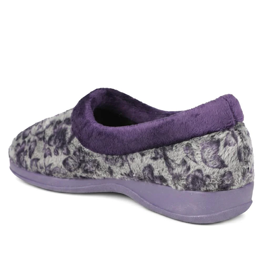 Warm Lined Faux Fur Slippers - ANAT44001 / 330 346 - Purple - Image 4