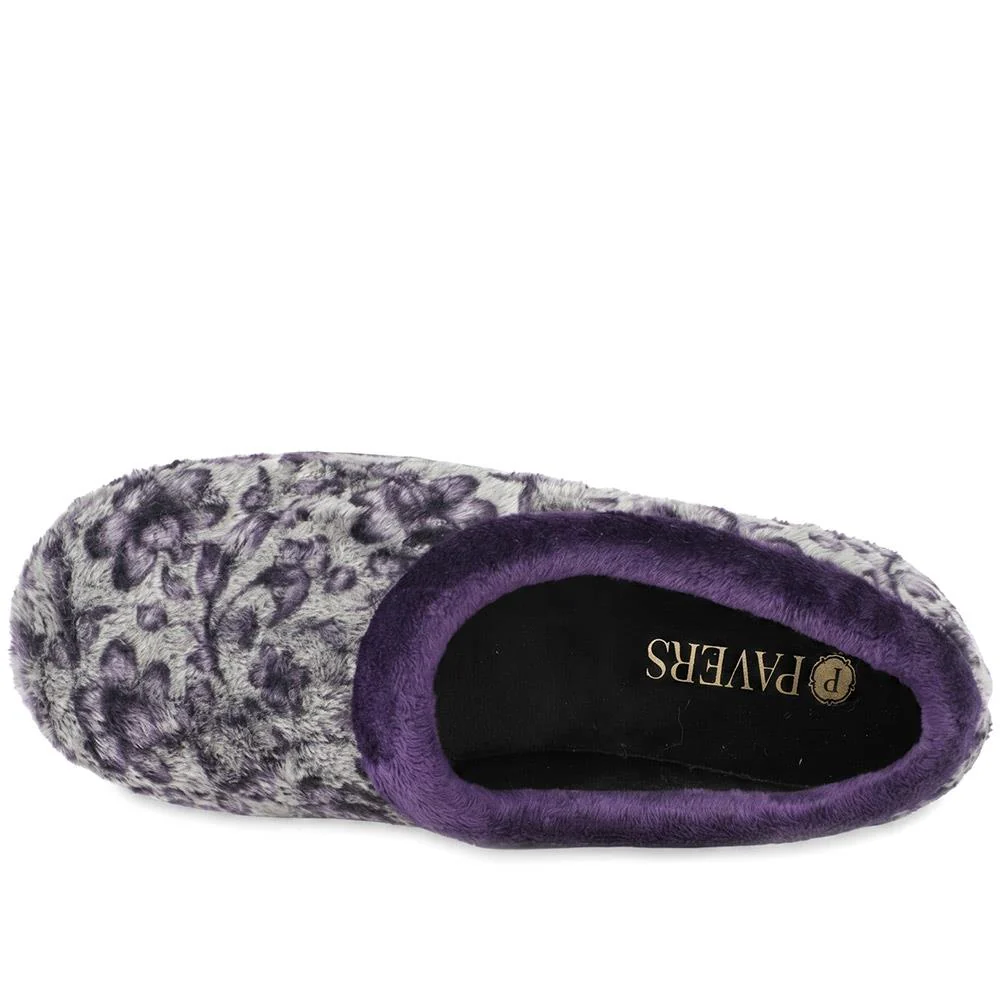 Warm Lined Faux Fur Slippers - ANAT44001 / 330 346 - Purple - Image 5
