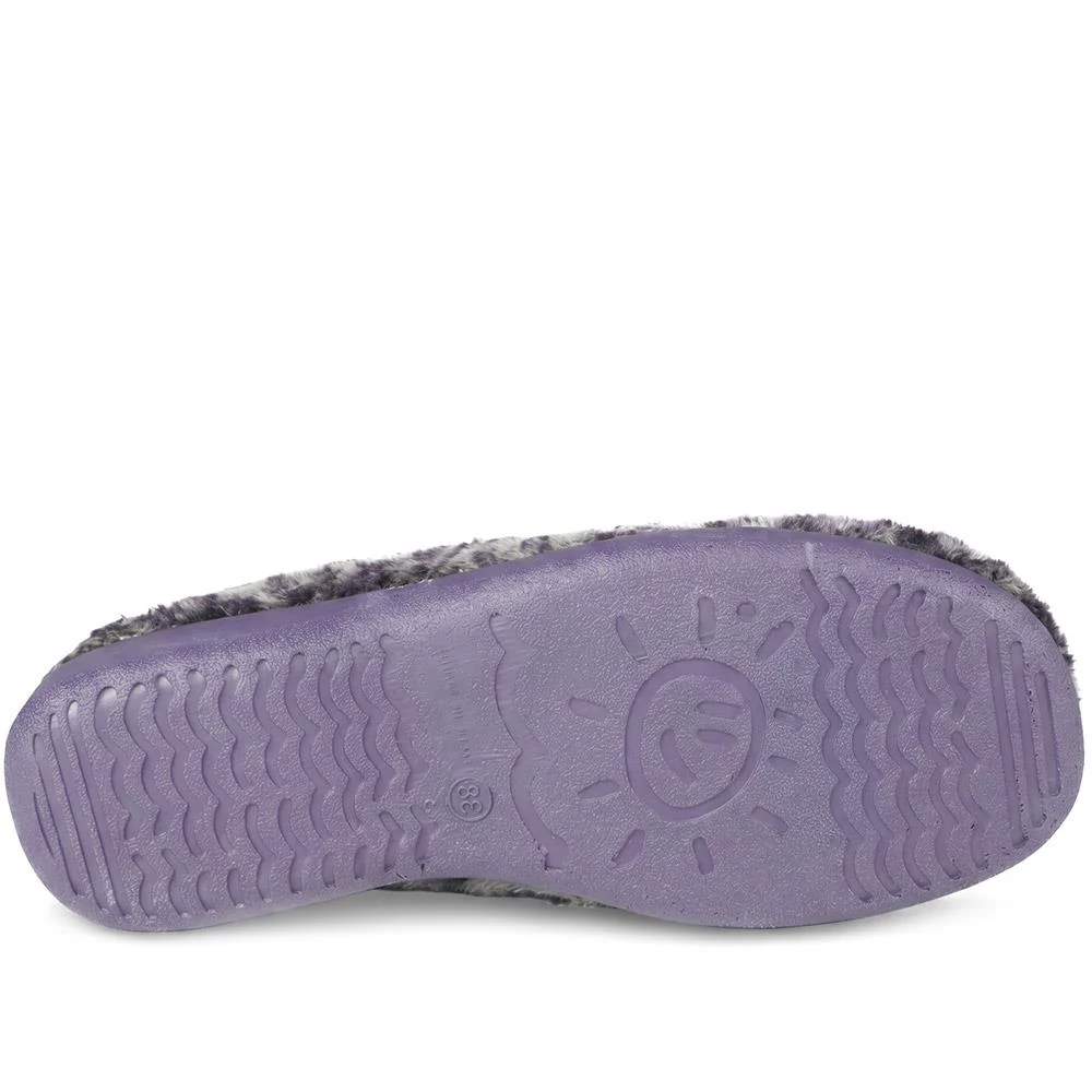 Warm Lined Faux Fur Slippers - ANAT44001 / 330 346 - Purple - Image 6