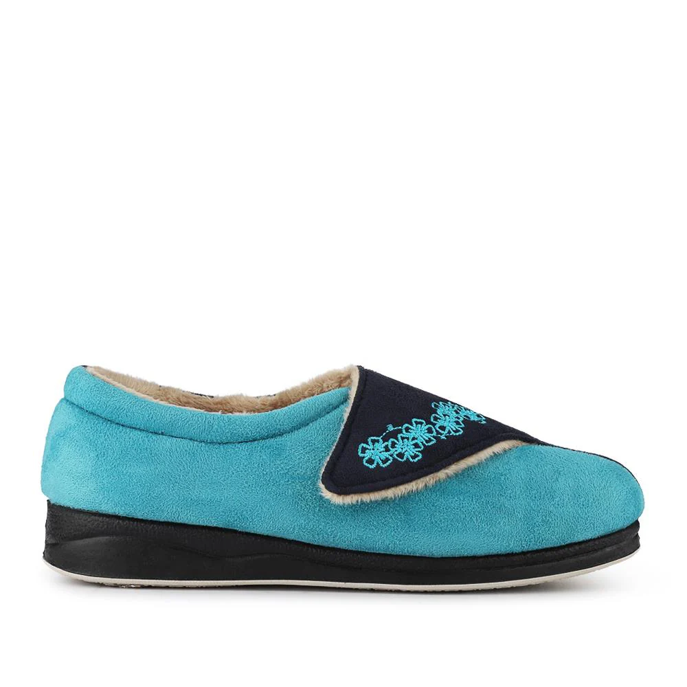 Warm Touch-Fasten Slippers - PADQIN41006 / 327 442 - Navy - Image 2