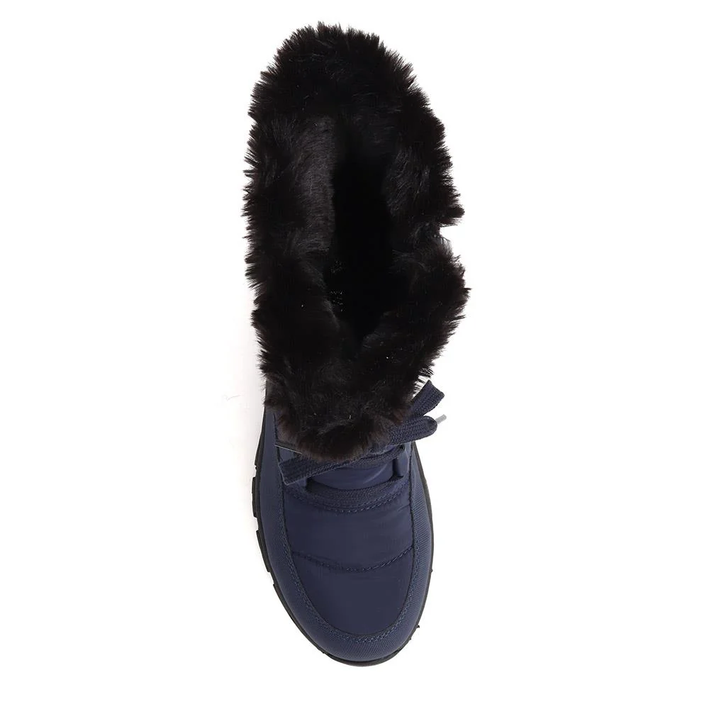 Water Resistant Wide Fit Reflective Weather Boots  - WOIL40068 / 326 385 - Navy - Image 4