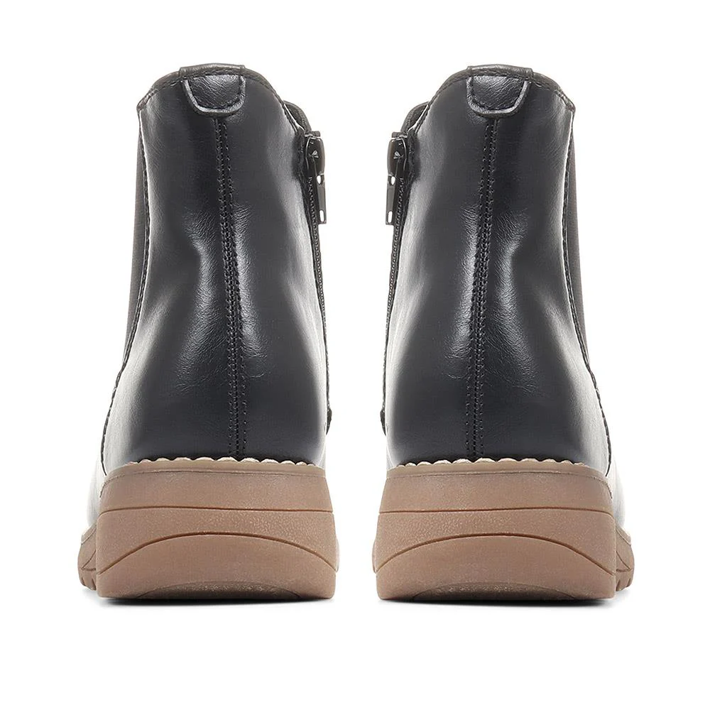 Wedge Chelsea Boots - WBINS36067 / 322 580 - Black - Image 3