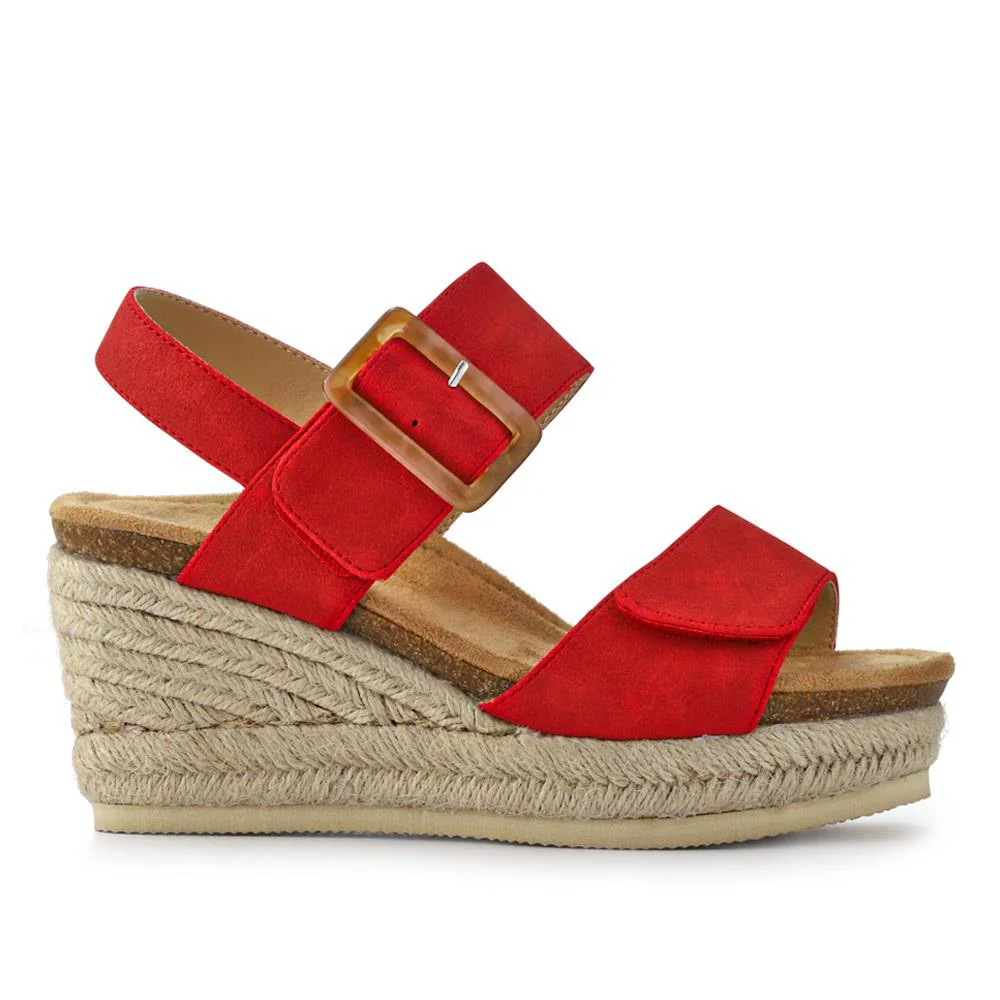 Wedge-Heeled Espadrilles - BELWBINS41056 / 327 236 - Red - Image 2