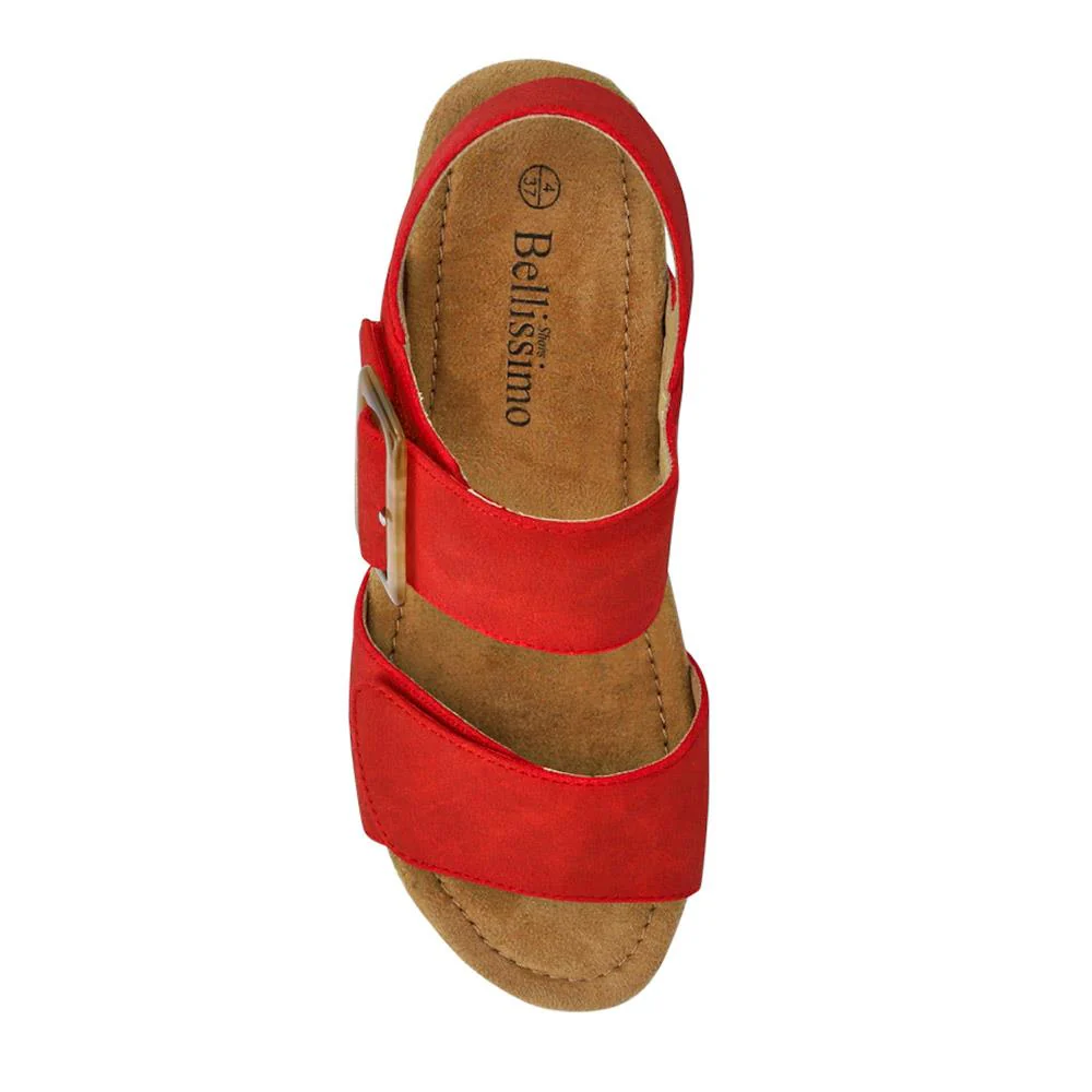 Wedge-Heeled Espadrilles - BELWBINS41056 / 327 236 - Red - Image 4