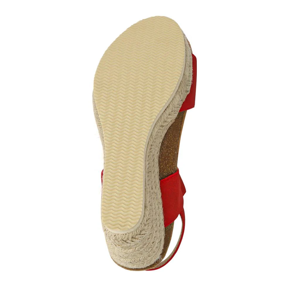 Wedge-Heeled Espadrilles - BELWBINS41056 / 327 236 - Red - Image 6