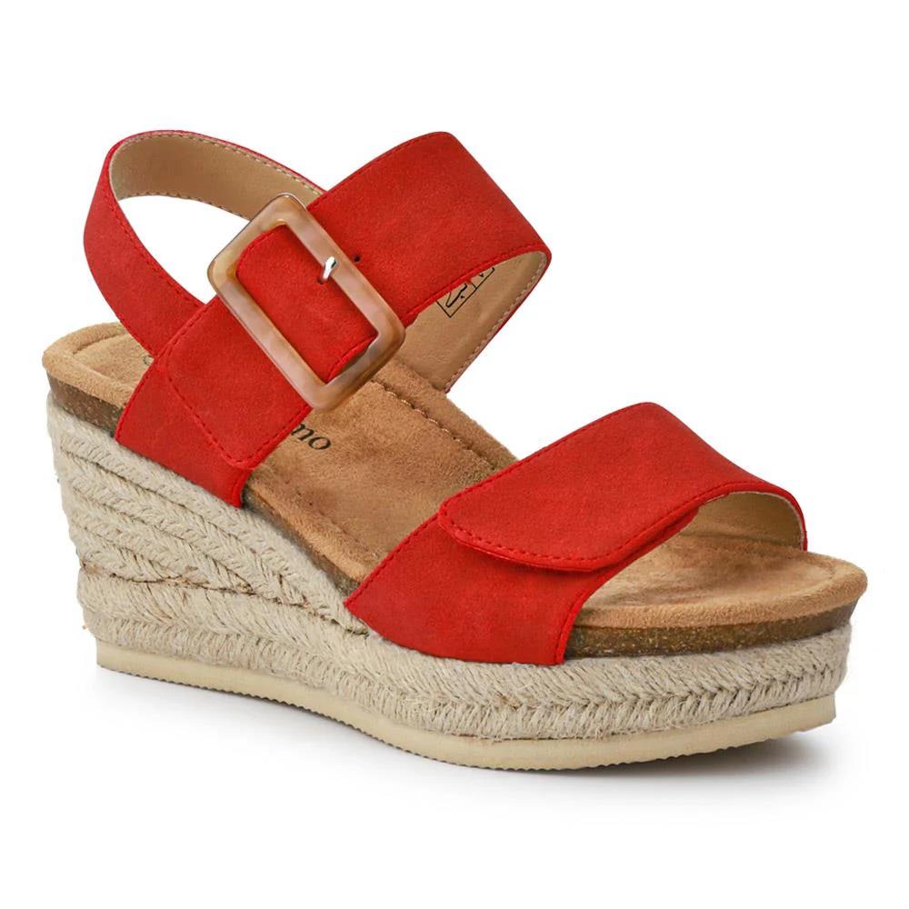 Wedge-Heeled Espadrilles - BELWBINS41056 / 327 236 - Red