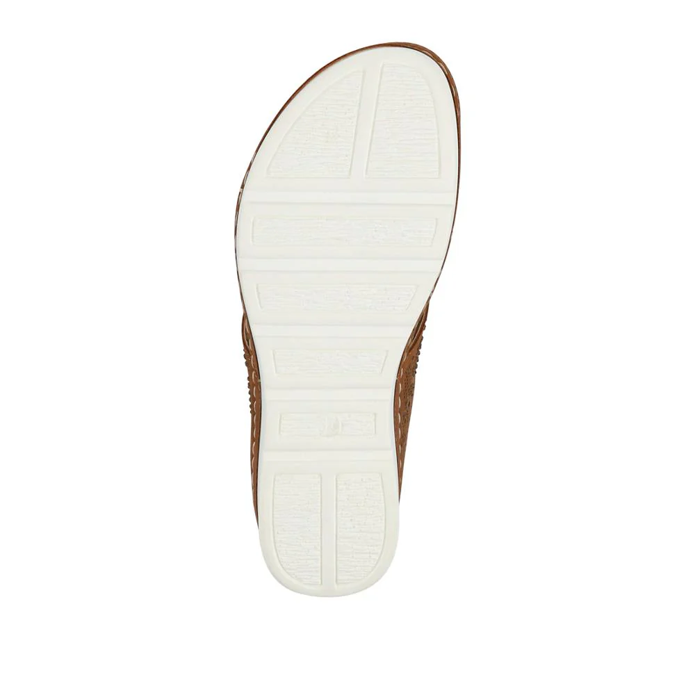 Wedge-Heeled Toe-Post Sandals - PINYI41008 / 327 214 - Tan - Image 6
