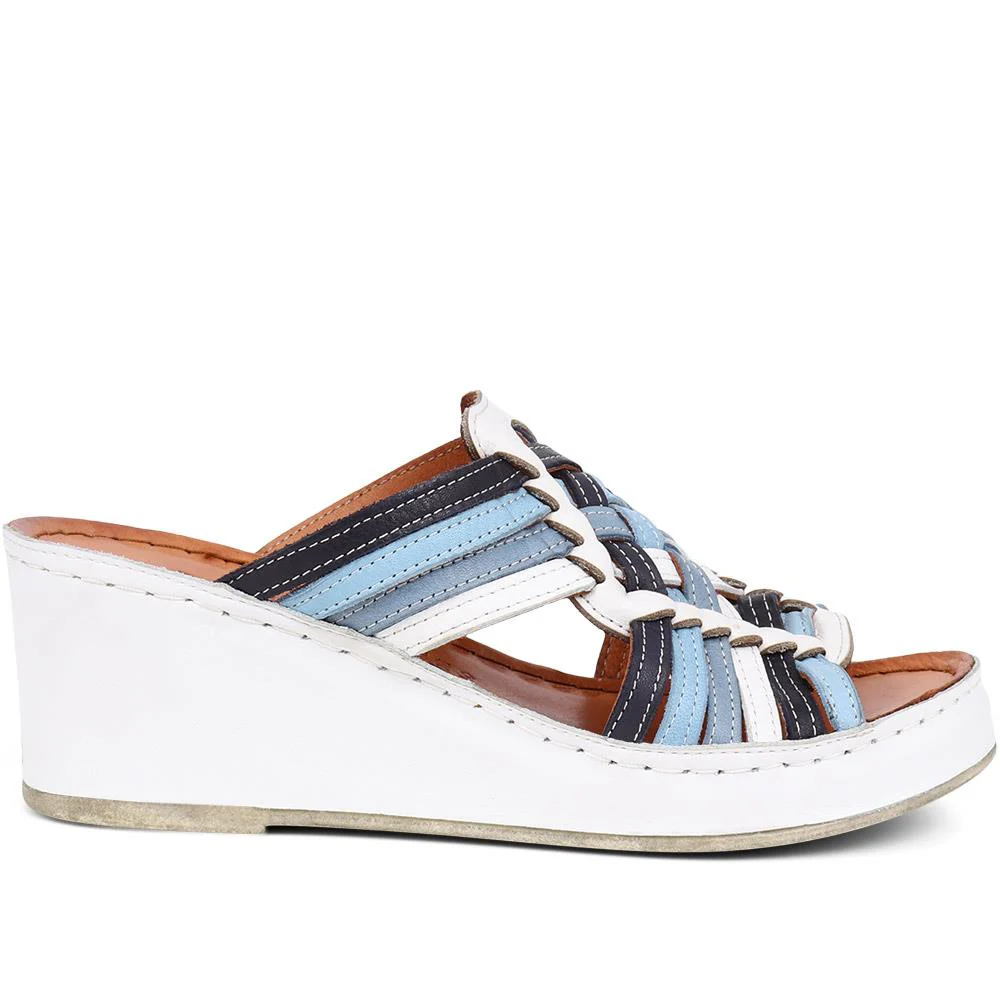Wedge Mule Sandals - KARY39021 / 325 503 - Blue Multi - Image 2