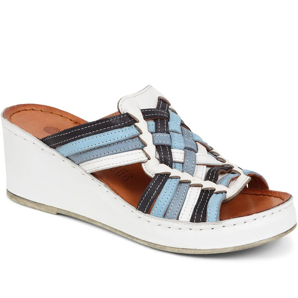Wedge Mule Sandals - KARY39021 / 325 503 - Blue Multi