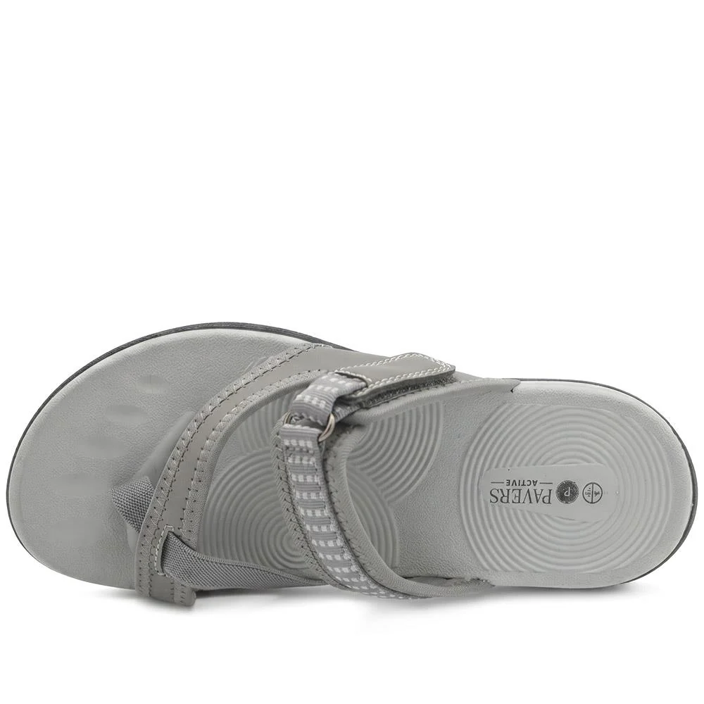 Wide Fit Adjustable Fasten Sandals - BOJIE43022 / 329 322 - Light Grey - Image 4