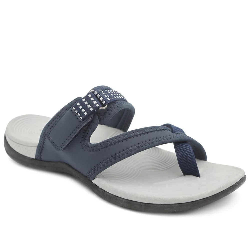 Wide Fit Adjustable Fasten Sandals - BOJIE43022 / 329 322 - Navy