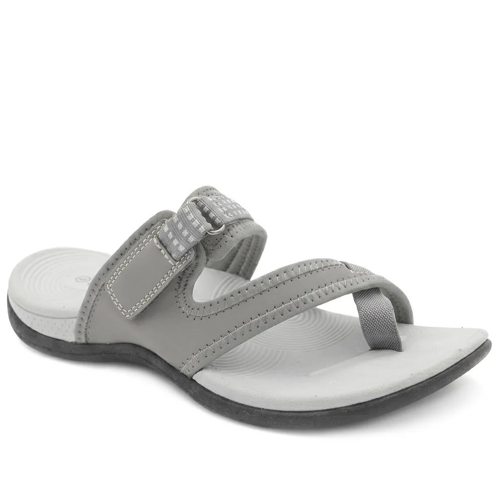 Wide Fit Adjustable Fasten Sandals - BOJIE43022 / 329 322 - Light Grey