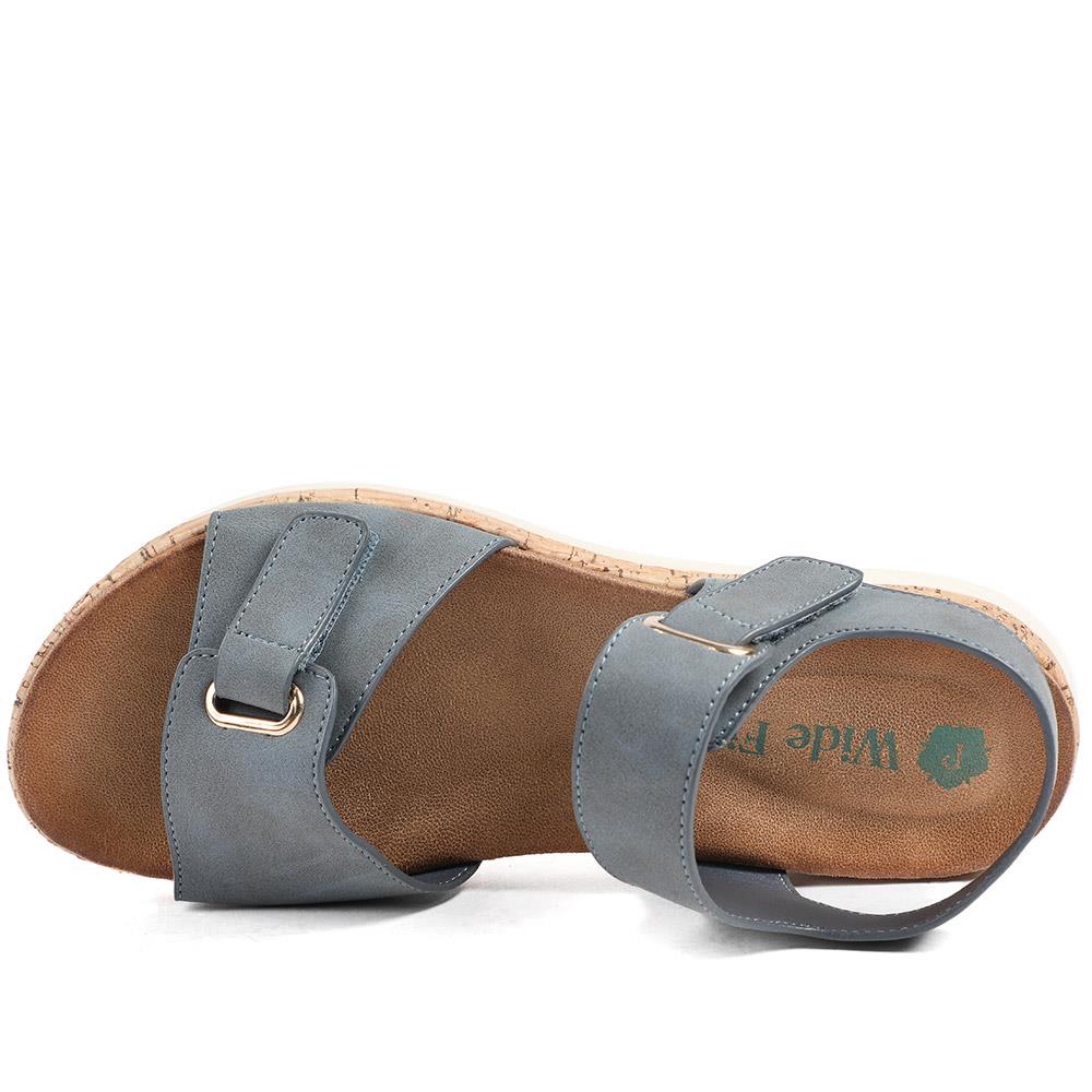 Wide Fit Adjustable Fastening Cushioned Sandals - BAIZH43042 / 329 246 - Navy - Image 5