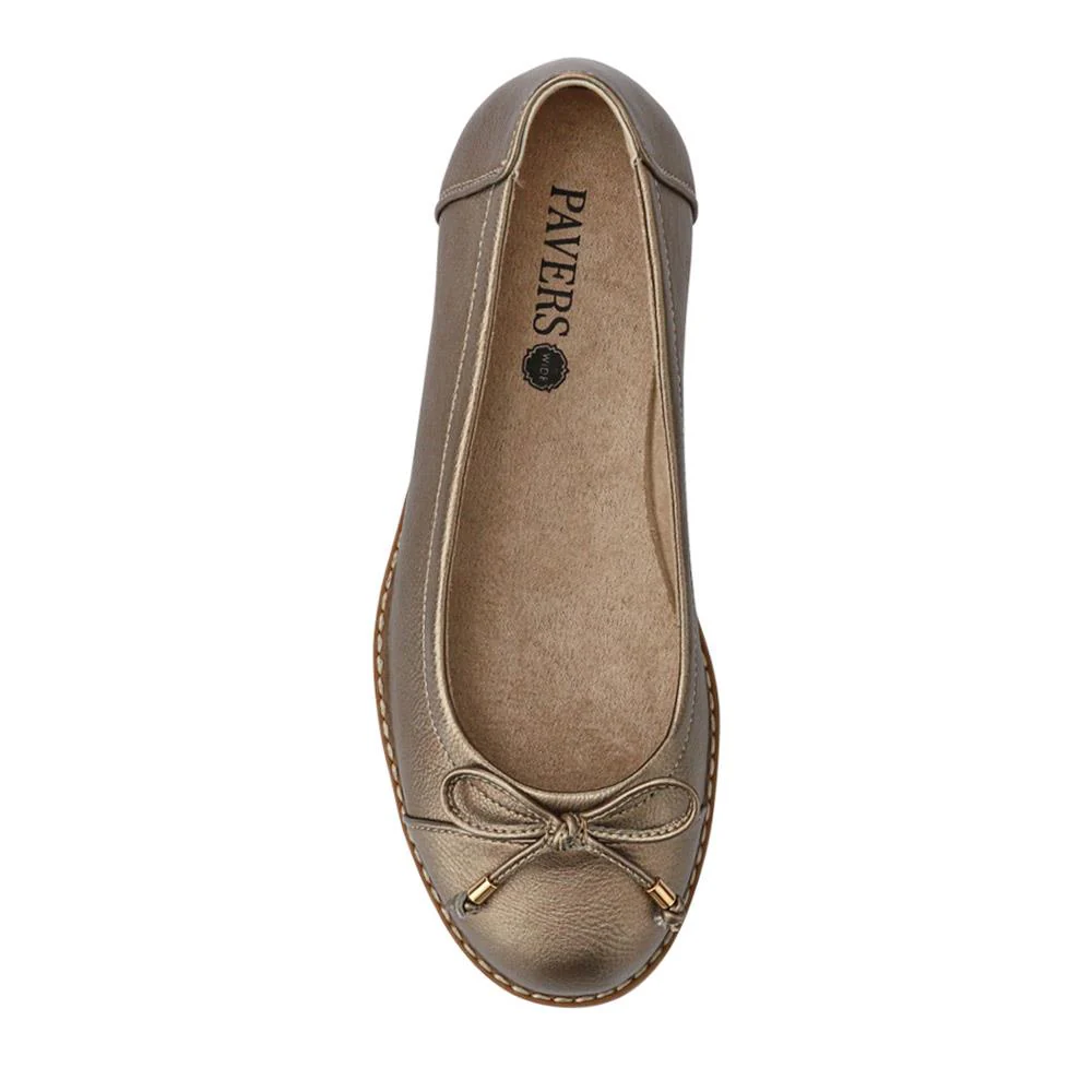 Wide Fit Bow-Detailed Chunky Pumps - WBINS41100 / 327 323 - Metallic - Image 4