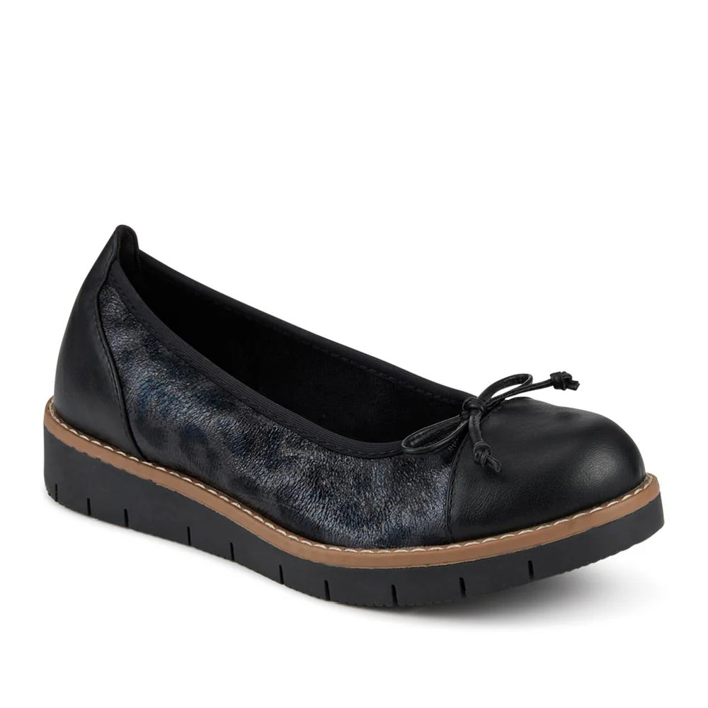 Wide Fit Bow-Detailed Pumps - WBINS40245 / 326 526 - Black Leopard