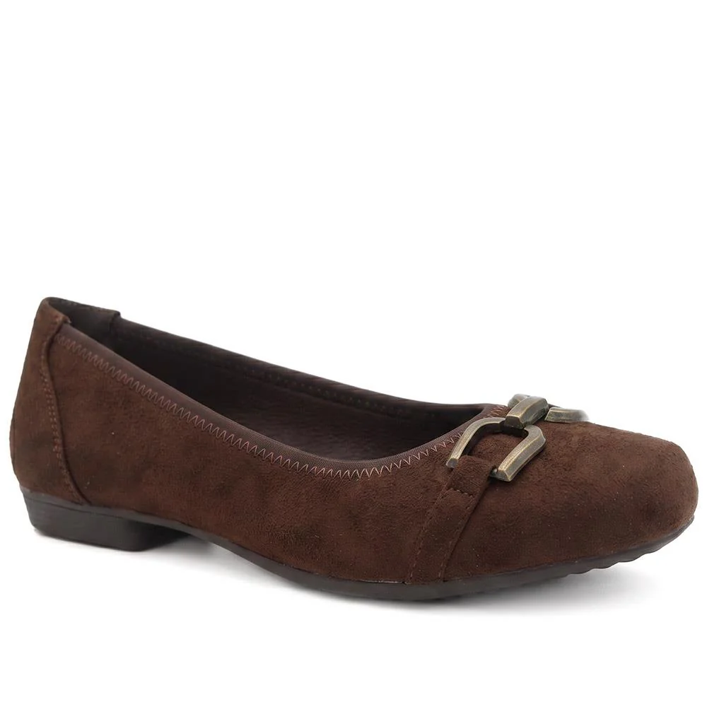 Wide Fit Buckle Detailed Pumps - WK43001 / 328 967 - Brown