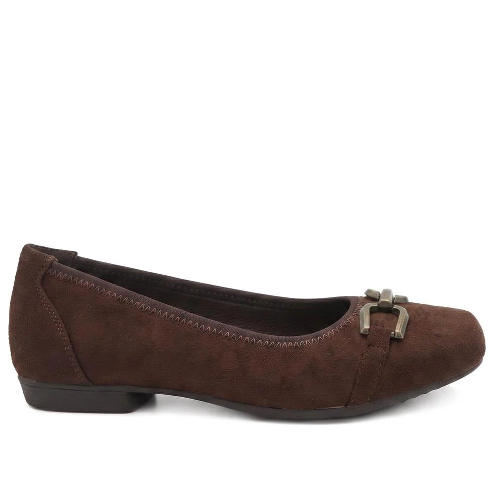 Wide Fit Buckle Detailed Pumps - WK43001 / 328 967 - Brown - Image 3