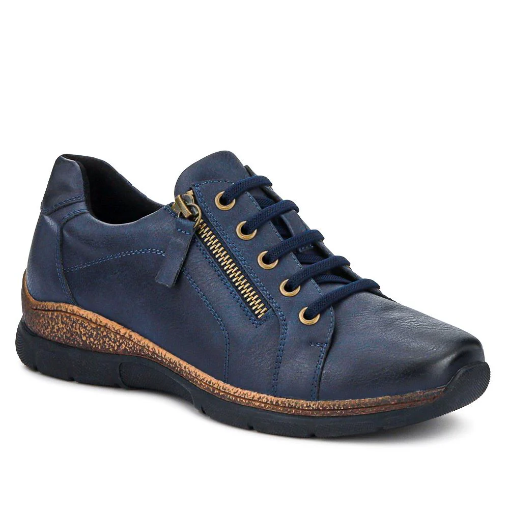Wide Fit Casual Bungee Lace Shoes - WOIL41042 / 326 927 - Navy