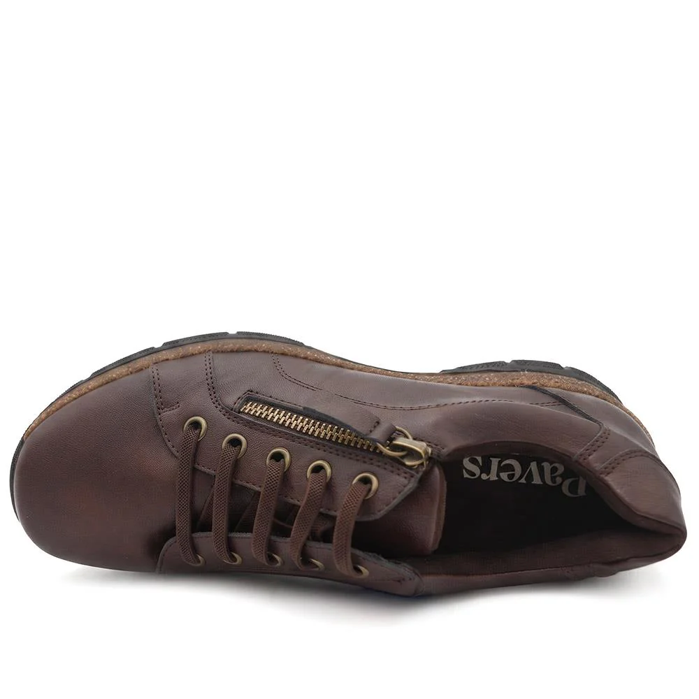Wide Fit Casual Bungee Lace Shoes - WOIL41042 / 326 927 - Chocolate - Image 9