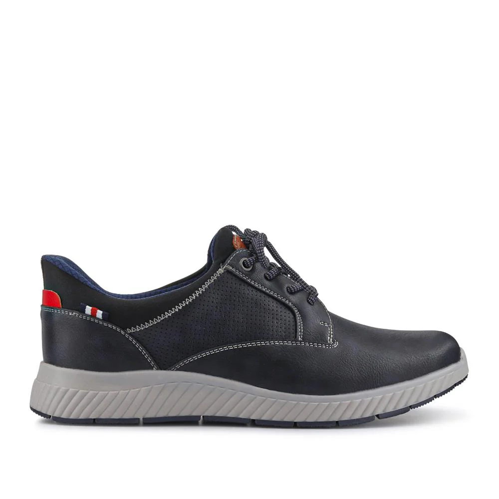 Wide Fit Casual Laced Slip-On Shoes - GANG41017 / 327 576 - Navy - Image 2