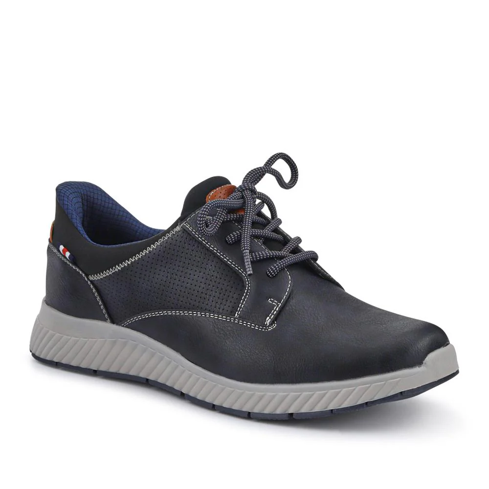 Wide Fit Casual Laced Slip-On Shoes - GANG41017 / 327 576 - Navy