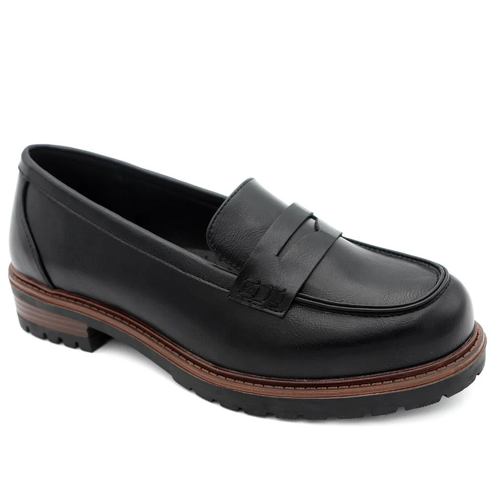 Wide Fit Chunky Sole Penny Loafers - WOIL44017 / 329 718