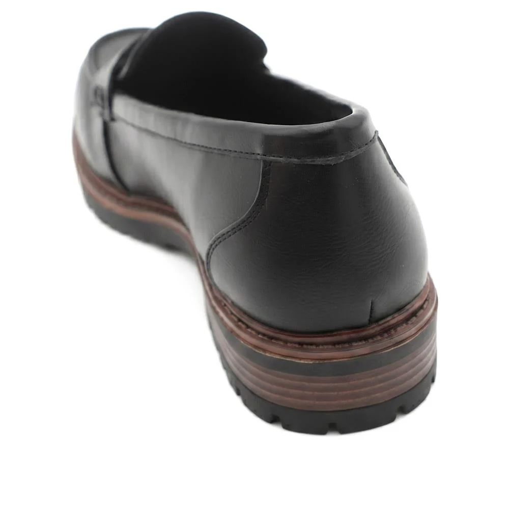 Wide Fit Chunky Sole Penny Loafers - WOIL44017 / 329 718 - Black - Image 3
