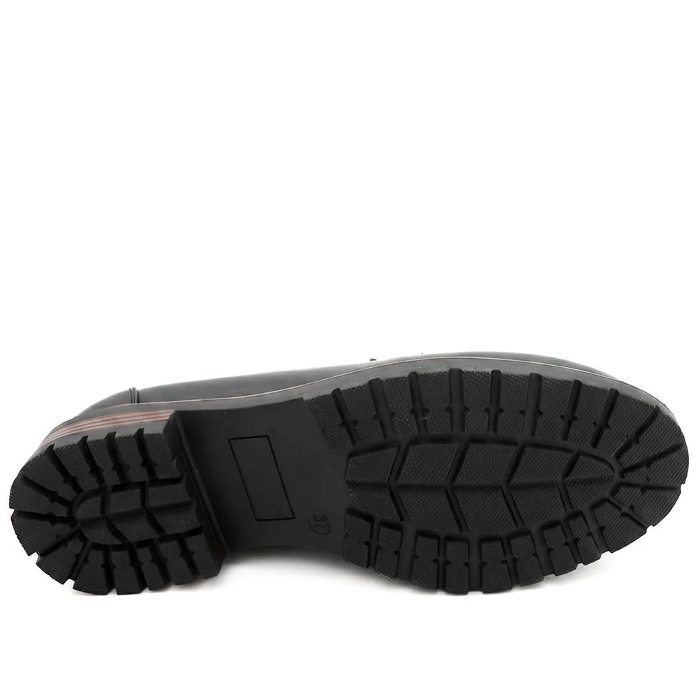 Wide Fit Chunky Sole Penny Loafers - WOIL44017 / 329 718 - Black - Image 5