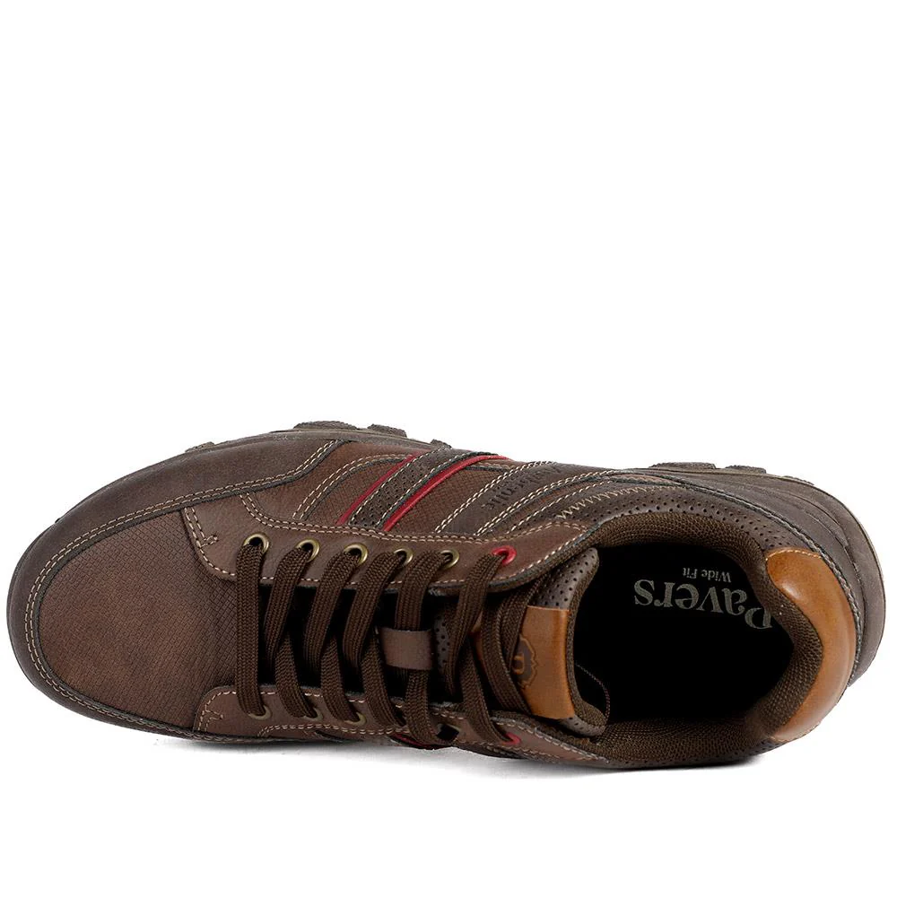 Wide Fit Cushioned Rugged Lace Up Shoes - VSHI43007 / 329 039 - Brown - Image 5