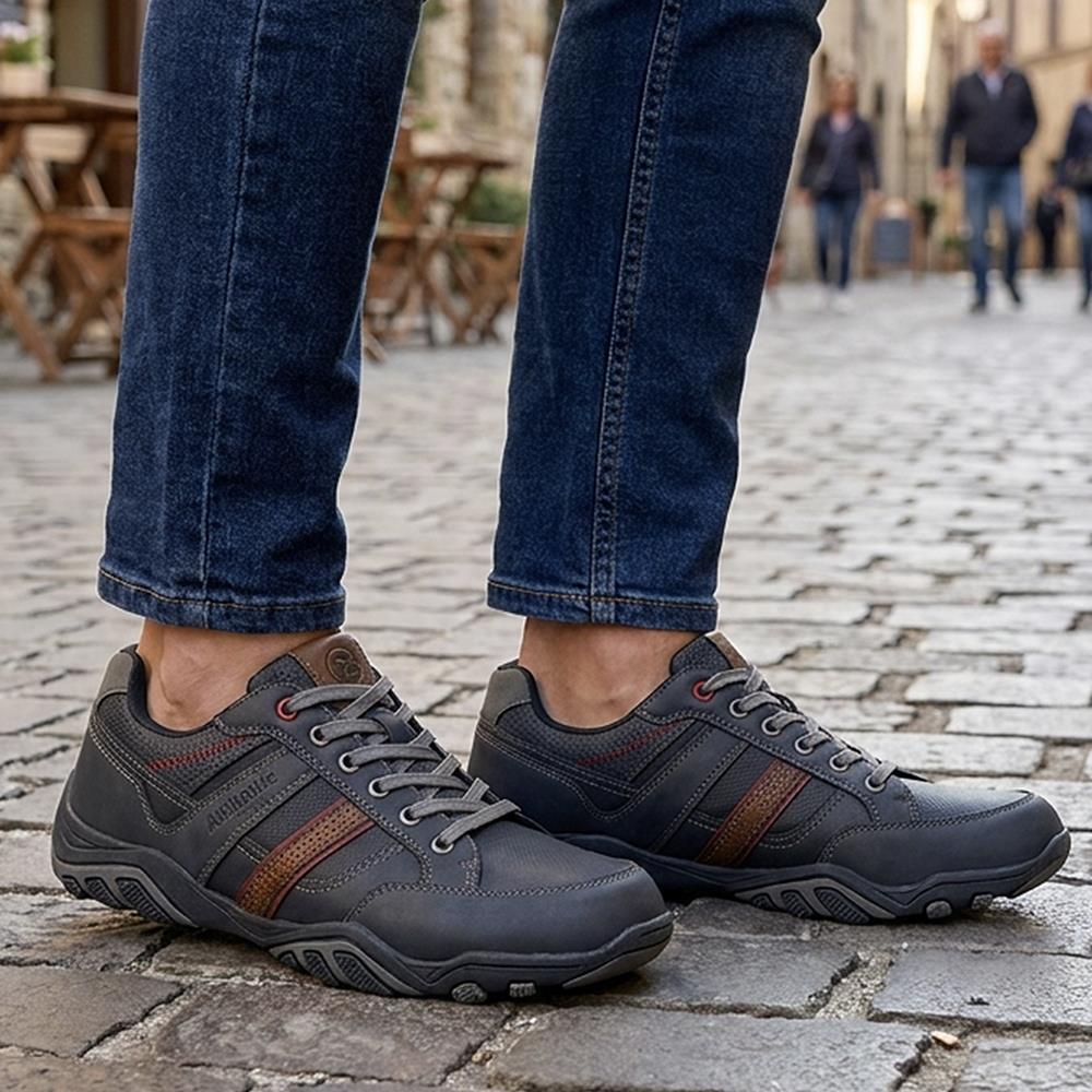 Wide Fit Cushioned Rugged Lace Up Shoes - VSHI43007 / 329 039 - Navy - Image 2