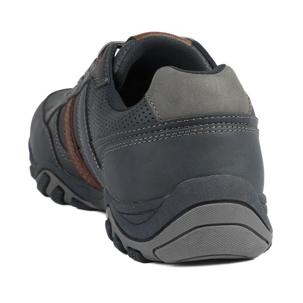 Wide Fit Cushioned Rugged Lace Up Shoes - VSHI43007 / 329 039 - Navy - Image 4