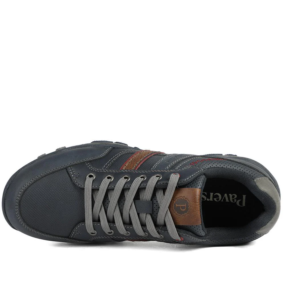 Wide Fit Cushioned Rugged Lace Up Shoes - VSHI43007 / 329 039 - Navy - Image 5