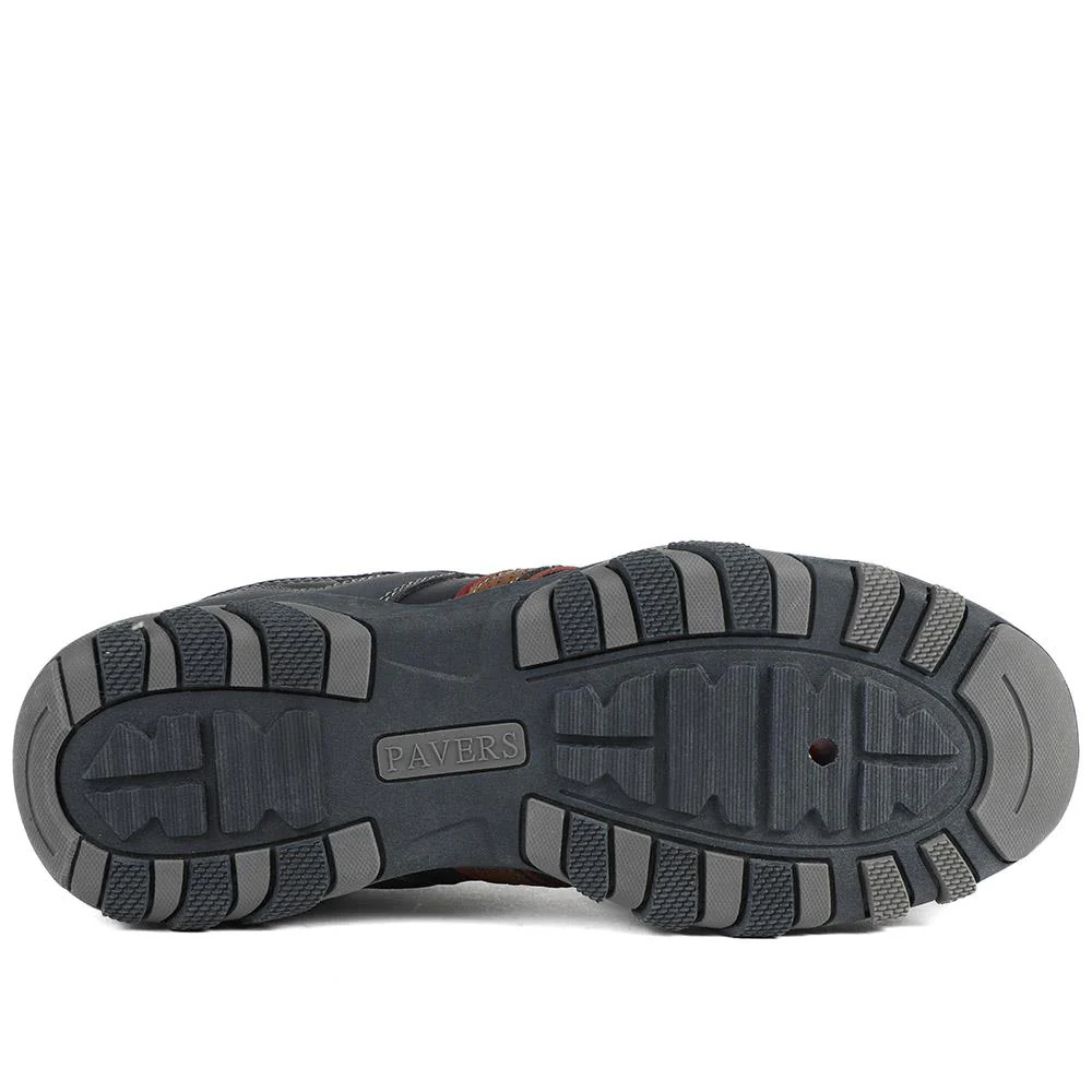 Wide Fit Cushioned Rugged Lace Up Shoes - VSHI43007 / 329 039 - Navy - Image 6