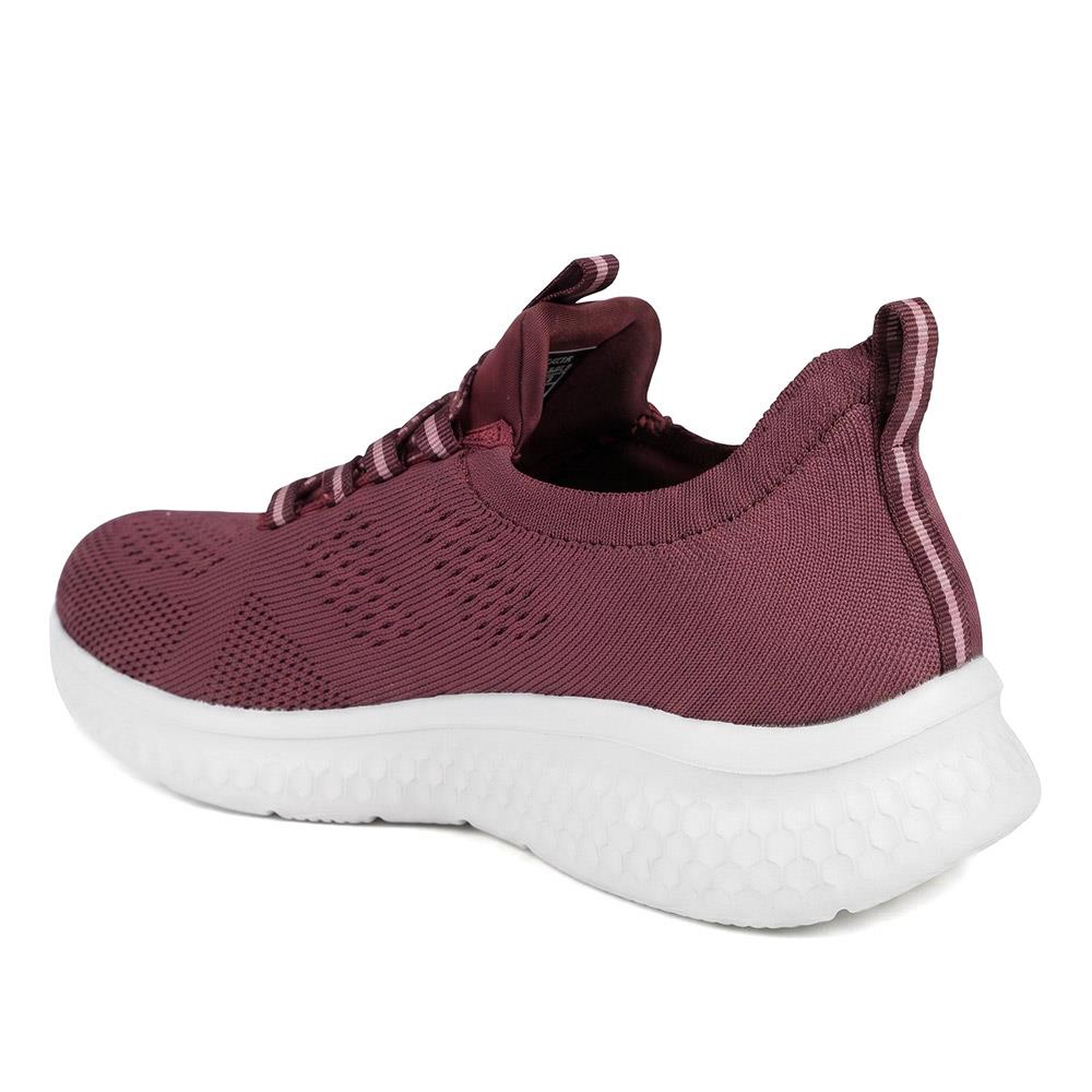Wide Fit Easy Step In Bungee Lace Trainers - BRK42002 / 328 108 - Burgundy - Image 4