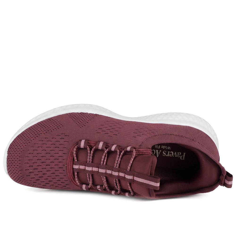 Wide Fit Easy Step In Bungee Lace Trainers - BRK42002 / 328 108 - Burgundy - Image 5