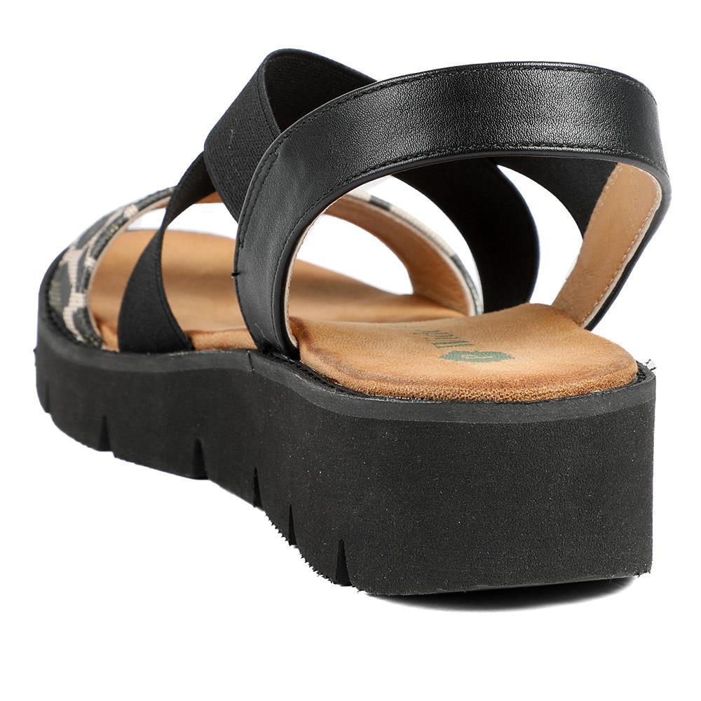 Wide Fit Elasticated Fashionable Sandals - BAIZH43026 / 328 881 - Black Multi - Image 4
