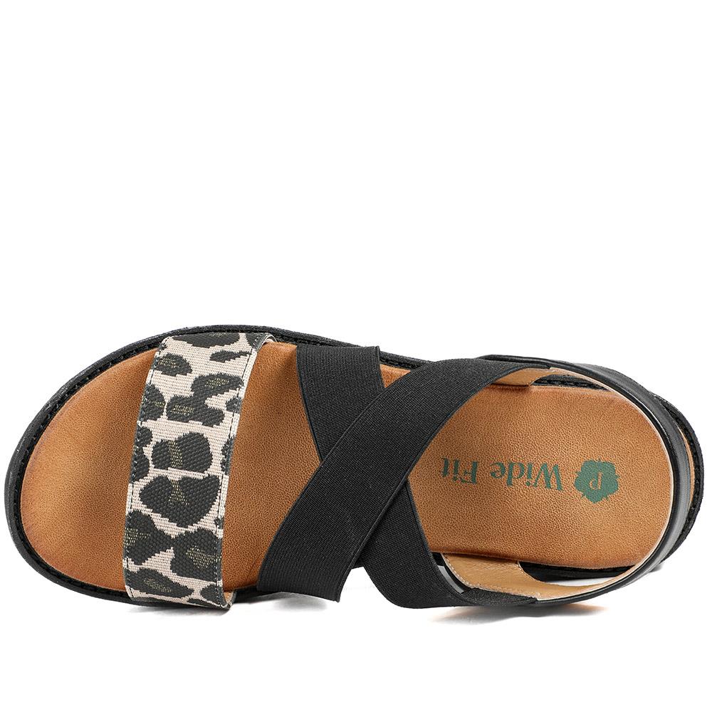 Wide Fit Elasticated Fashionable Sandals - BAIZH43026 / 328 881 - Black Multi - Image 5