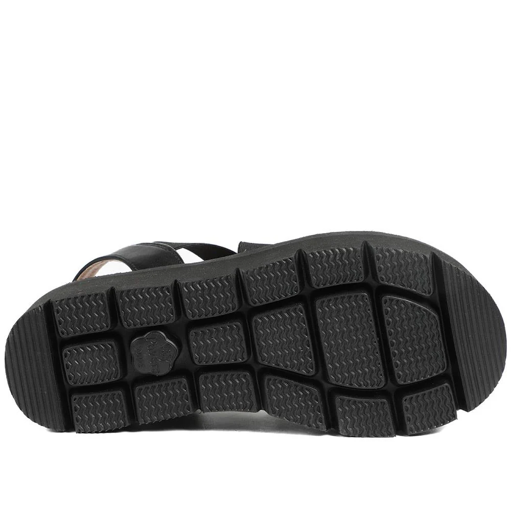 Wide Fit Elasticated Fashionable Sandals - BAIZH43026 / 328 881 - Black Multi - Image 6