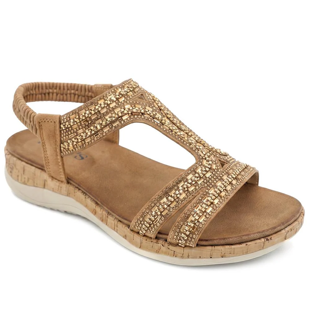 Wide Fit Elasticated Sandals - BAIZH43067 / 329 611