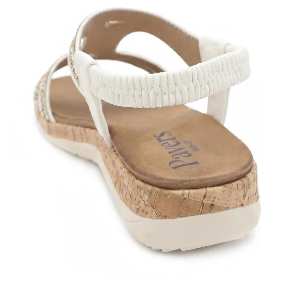 Wide Fit Elasticated Sandals - BAIZH43067 / 329 611 - White - Image 3