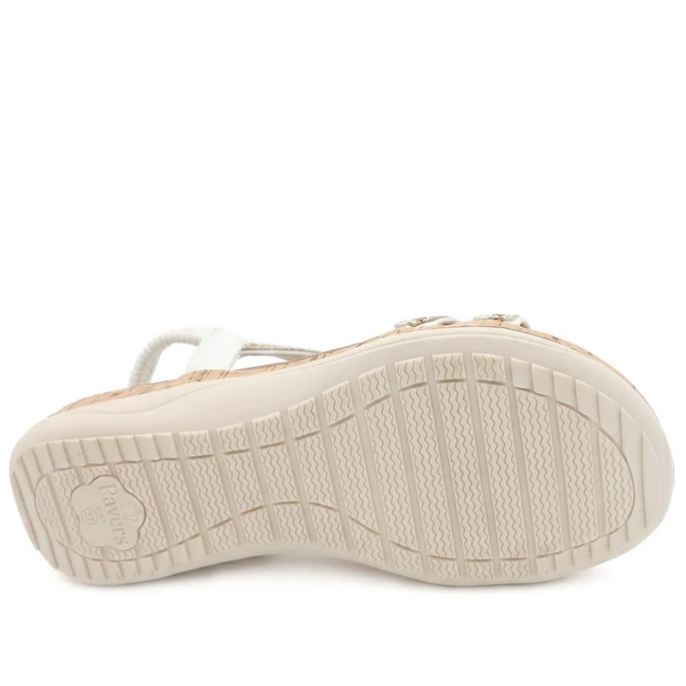 Wide Fit Elasticated Sandals - BAIZH43067 / 329 611 - White - Image 5