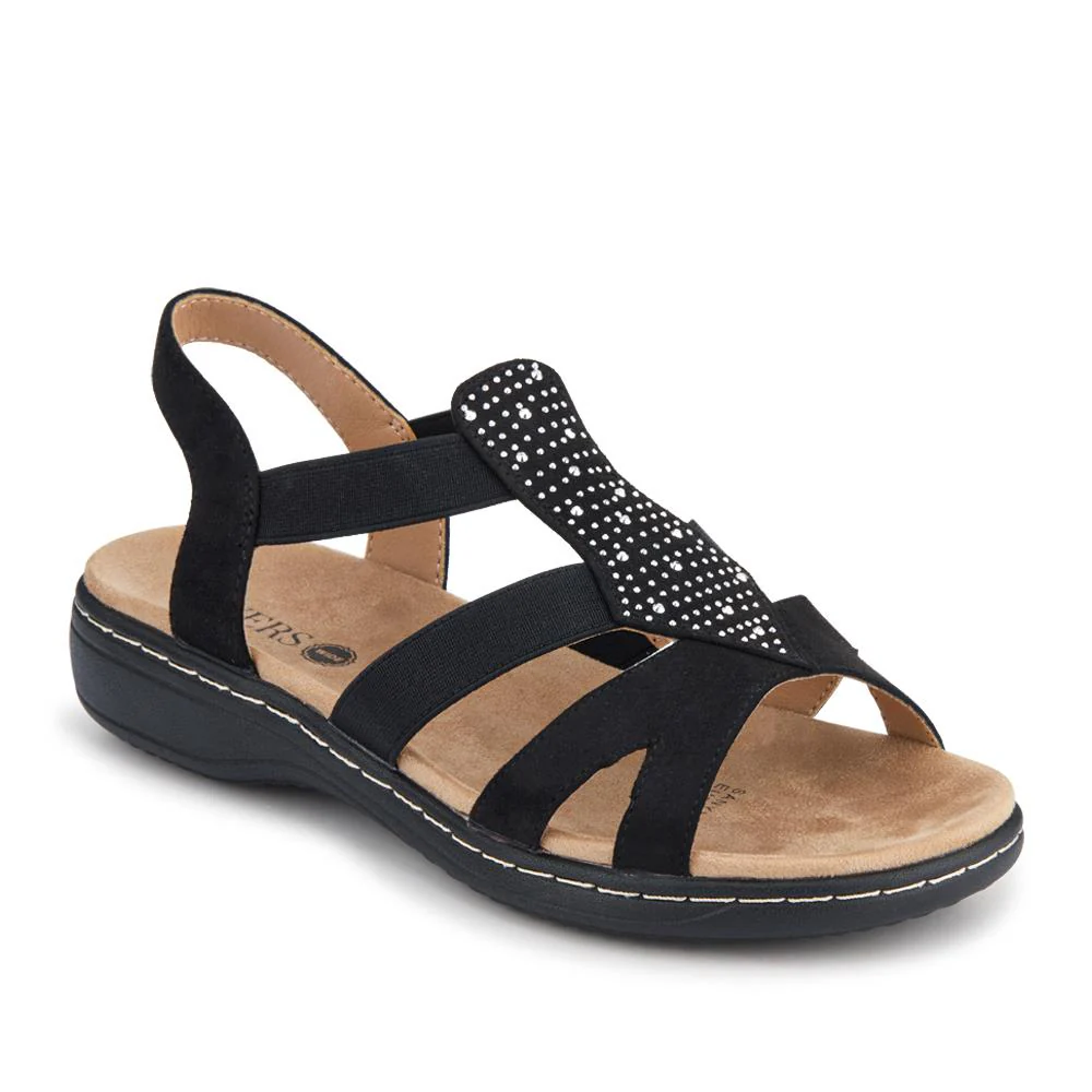 Wide Fit Elasticated Sandals - SANYI41008 / 327 449 - Black