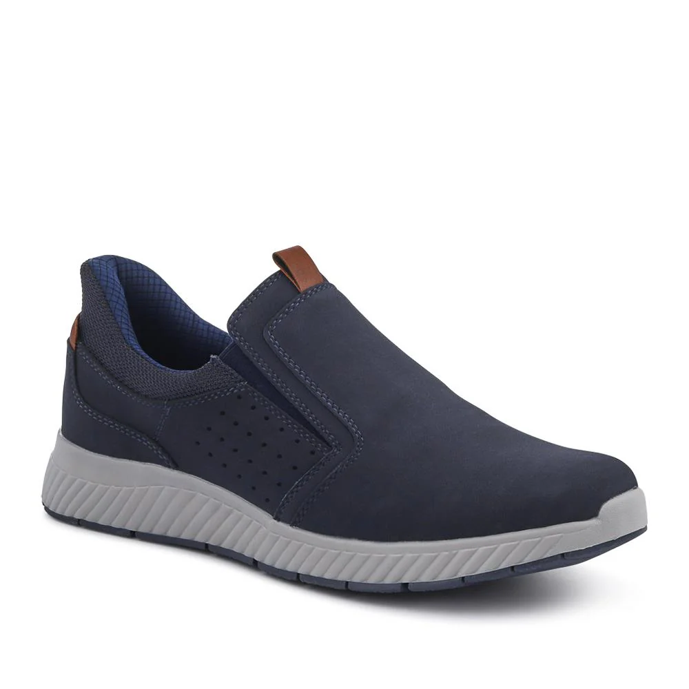 Wide Fit Elasticated Slip-On Shoes - GANG41015 / 327 551 - Navy