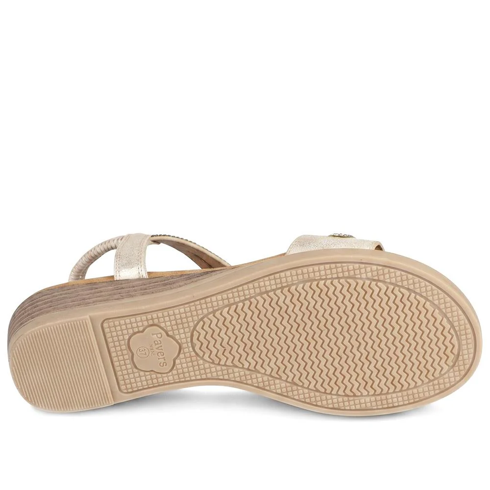 Wide Fit Embellished Stretch Fit Sandals - BAIZH43066 / 329 610 - Gold - Image 6